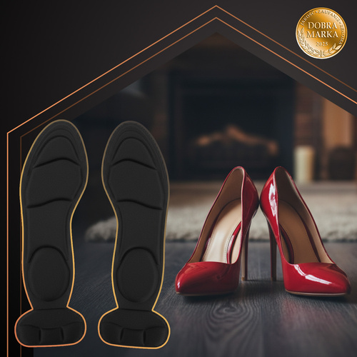 Ruhhy Cushioned High Heel Insoles with Heel Grips, Black 26482 (1)