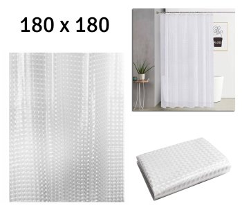 Shower Curtain, 180×180 cm, with Hooks
