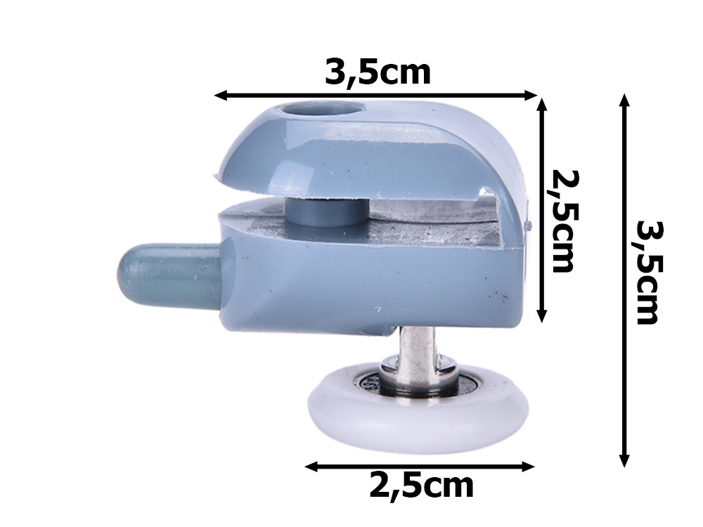 Shower Door Roller Wheels Set, 8 pcs, Grey/White (1)