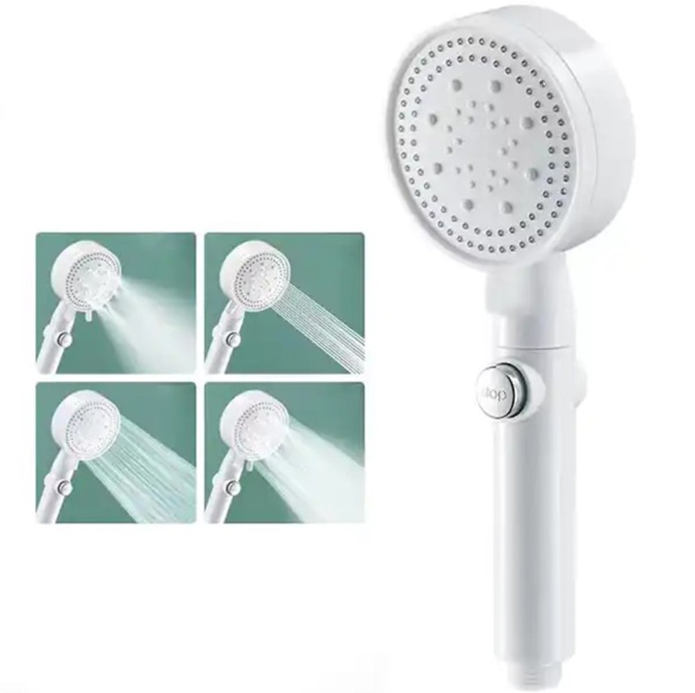 Shower Head with Hose and Wall Mount, White (1)