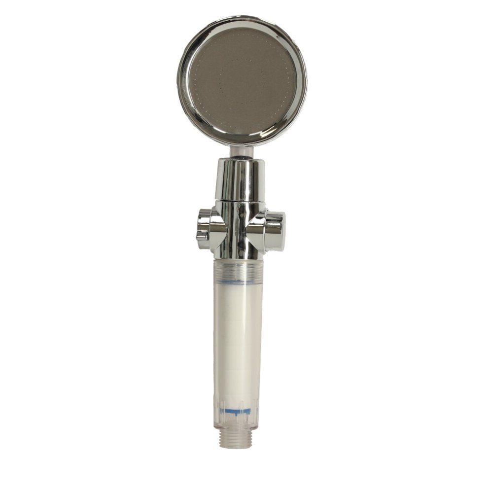 Water Saving Shower Head with Filter and Hose, Silver (8)