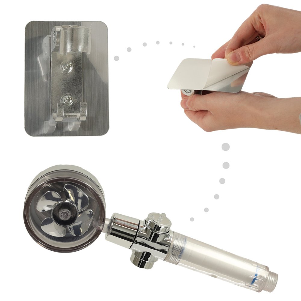 Water Saving Shower Head with Filter and Hose, Silver (2)