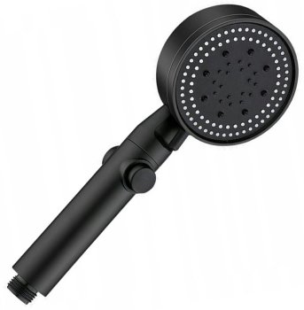 Shower Head, 5 Modes, STOP, Black, without Hose
