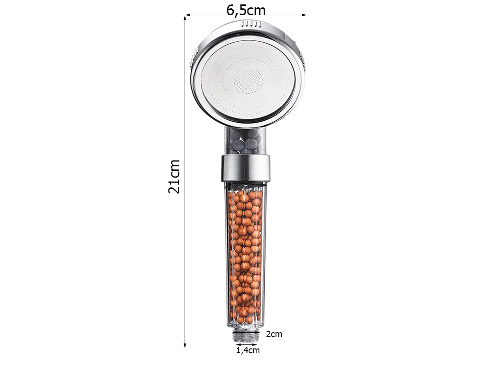 Shower Handset with Stone Filter (without Hose), 21 cm (7)