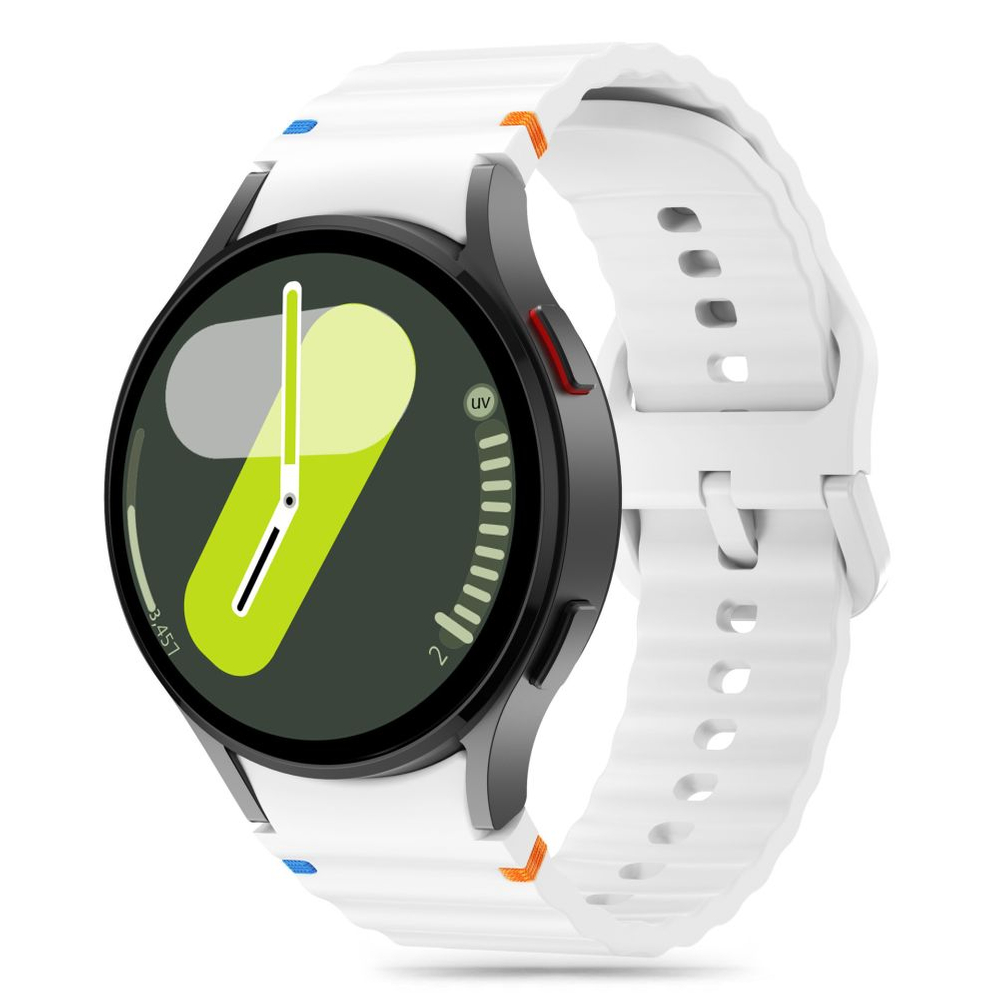 Tech-Protect Silicone Sport Strap for Samsung Galaxy Watch 4 / 5 Pro 6 7 FE - white