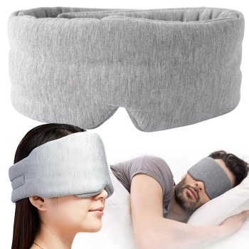 Soft Blackout Sleep Mask, Adjustable Light Blocking Eye Mask for Travel