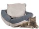 Soft pet bed for dogs and cats with removable cushion, 52x52cm, checkered