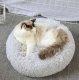 Fluffy Calming Donut Pet Bed for Dogs and Cats, Grey