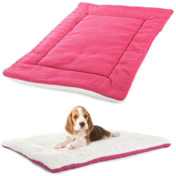 Fabric pet bed mat for dogs and cats, 50x35 cm, pink