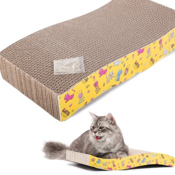 Cat Horizontal Scratcher Cardboard Scratching Post with Catnip / Cat Bed Lounger