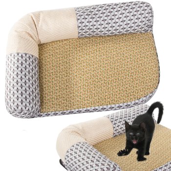 Cat bed with scratching surface, size S, assorted patterns