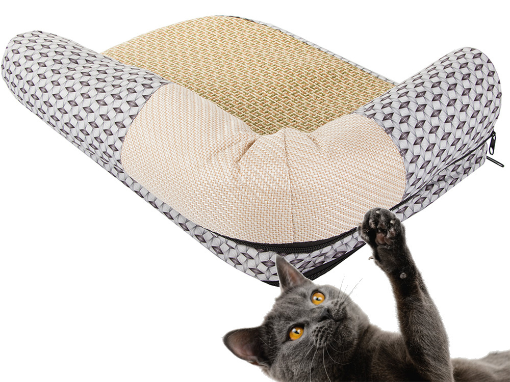 Cat bed with scratching surface, size S, assorted patterns (1)