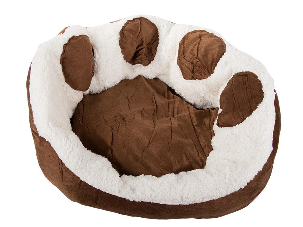 Plush pet bed for dogs and cats 60 cm, brown (2)