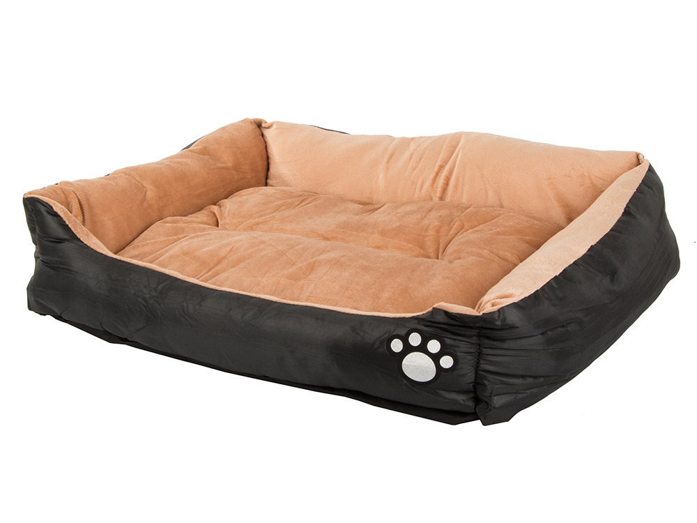 Soft Plush Dog Bed for Cats with Cushion, Sofa Lounger, 50x40 cm, Black (0)