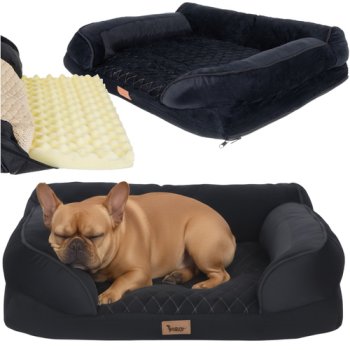 Ergonomic Pet Bed S Purlov 26914 Orthopedic Dog Cat Mattress, black