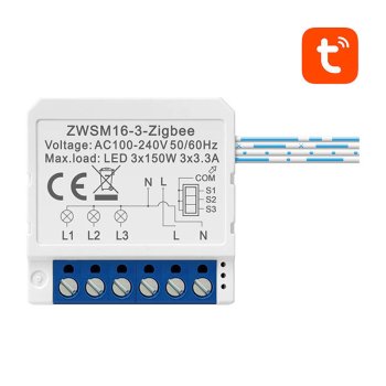 Avatto ZWSM16-W3 3-Channel ZigBee Smart Switch Module TUYA, White