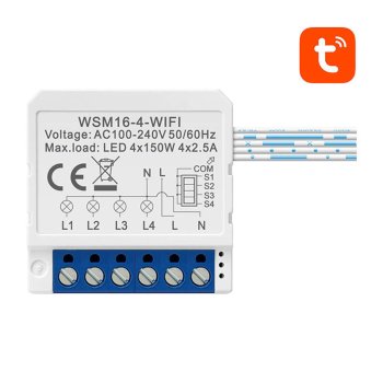 Avatto WSM16-W4 4-Channel Wi-Fi Smart Switch Module TUYA, White