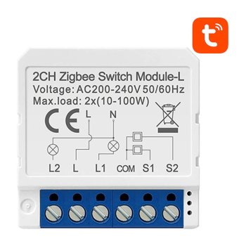 Avatto LZWSM16-W2 ZigBee 2-Channel Smart Switch Module (No Neutral), White
