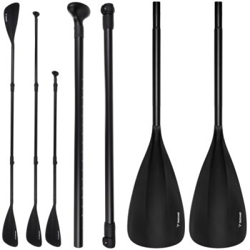 Adjustable 4-Piece 229cm 2in1 Trizand Paddle for SUP and Kayak, Black