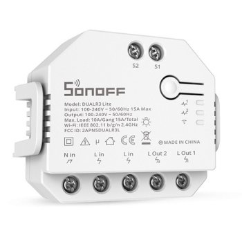 Sonoff Smart 2-Channel Wi-Fi Switch 15A Dual Relay Lights & Roller Shutters