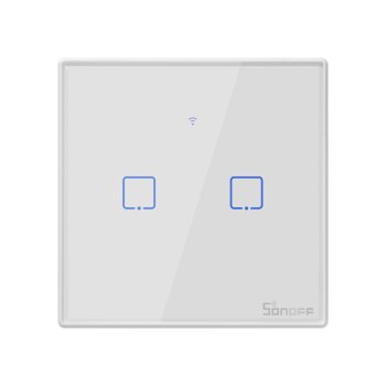 Wall Mounted Smart Light Switch (2-channel) /WiFi/ RF 433 Sonoff T2 EU TX