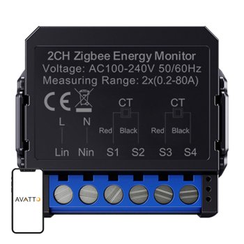 Smart Bi-Directional Energy Meter Avatto ZWPM16-2 ZigBee 80A