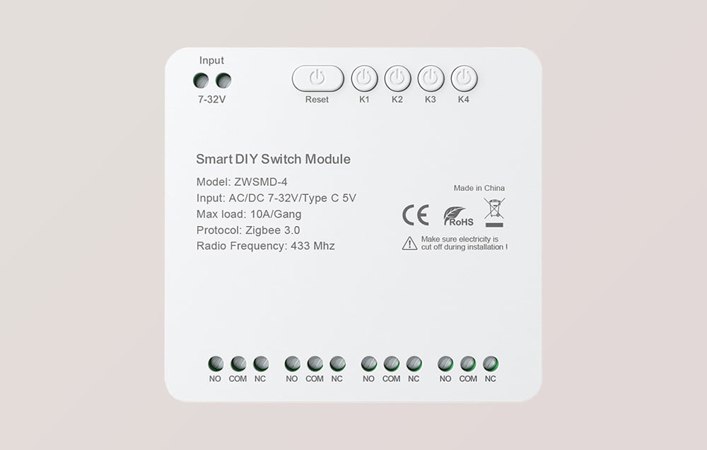 4-Channel ZigBee Switch Module Avatto ZWSMMD-4-32V DC 32V (2)