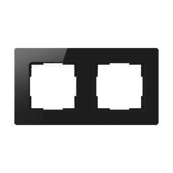 Double Switch Frame Avatto TS20 Black Glass 55x55mm