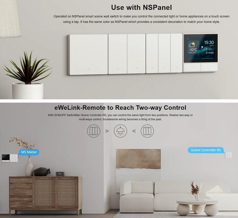 Sonoff M5 Smart Wall Switch 3-Gang M5-3C-80W Wi-Fi Matter Support (2)