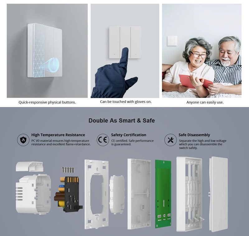 Sonoff M5 Smart Wall Switch 3-Gang M5-3C-80W Wi-Fi Matter Support (3)