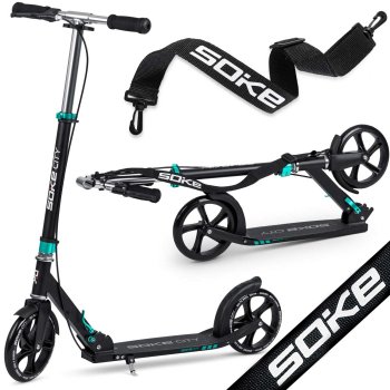 Soke City Black-Turquoise Scooter - Stylish Urban Commuter