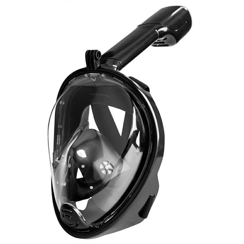 Full Face Snorkel Mask with 180° Panoramic View & Camera Mount L/XL