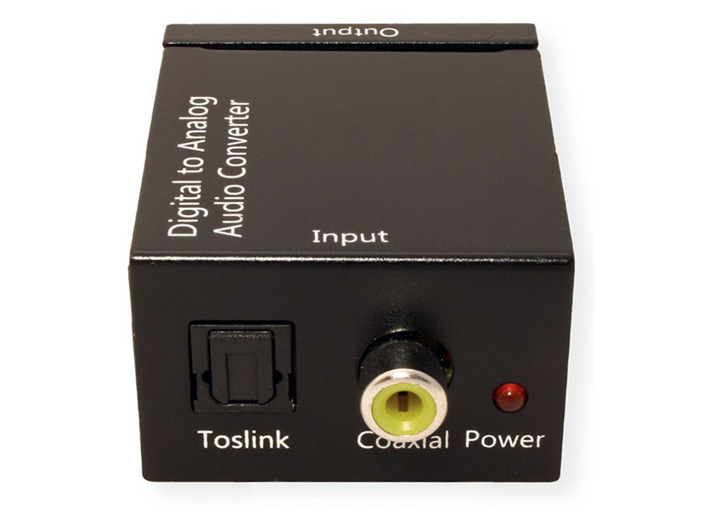 Digital to Analog Audio Converter Toslink SPDIF to 2x RCA Cinch, Black (2)