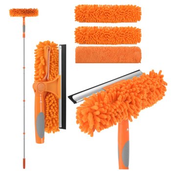 Telescopic Window Cleaner 3-in-1 1.8m Ruhhy, Grey Orange