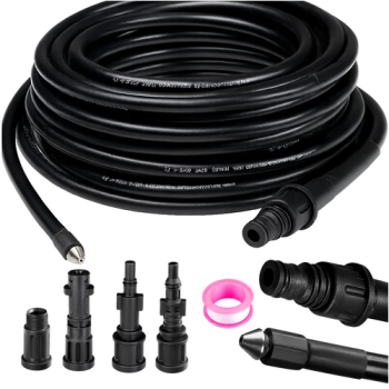 Ruhhy Sewer Jetter Kit 15m Pipe Cleaning Hose with Adapters 26132