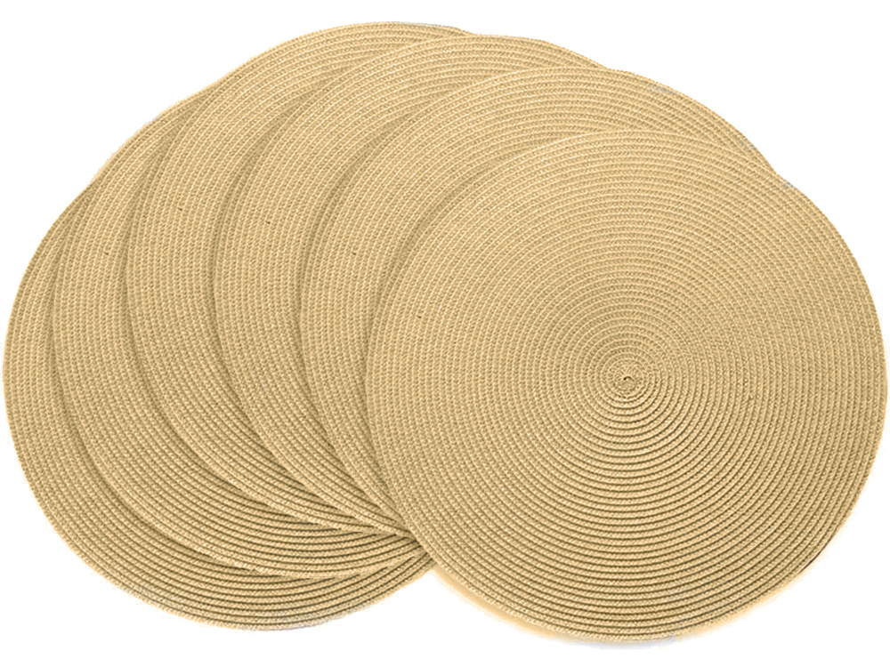 Round Woven Placemat, Cream, 38 cm (0)