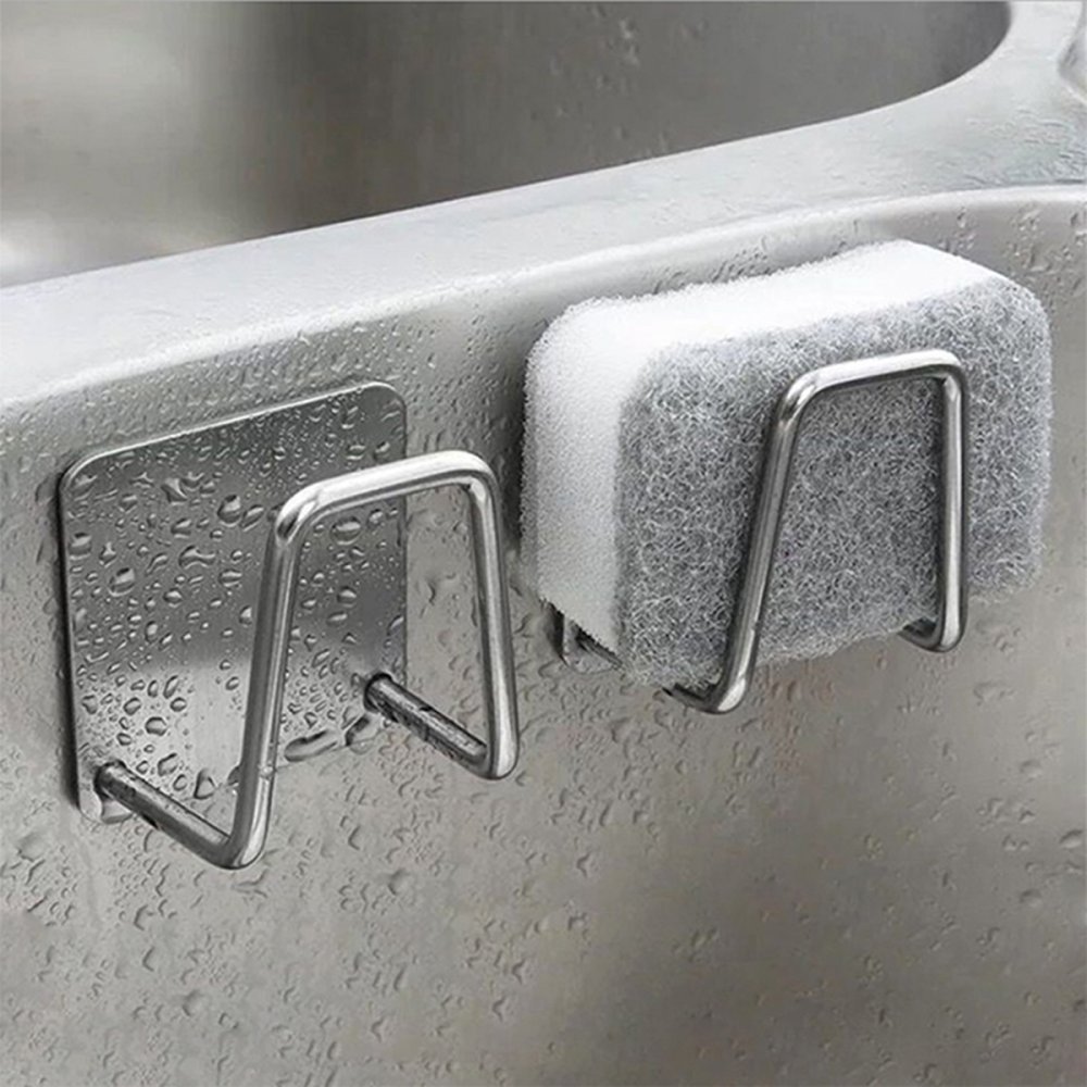 Kitchen Sponge Holder, Silver (1)
