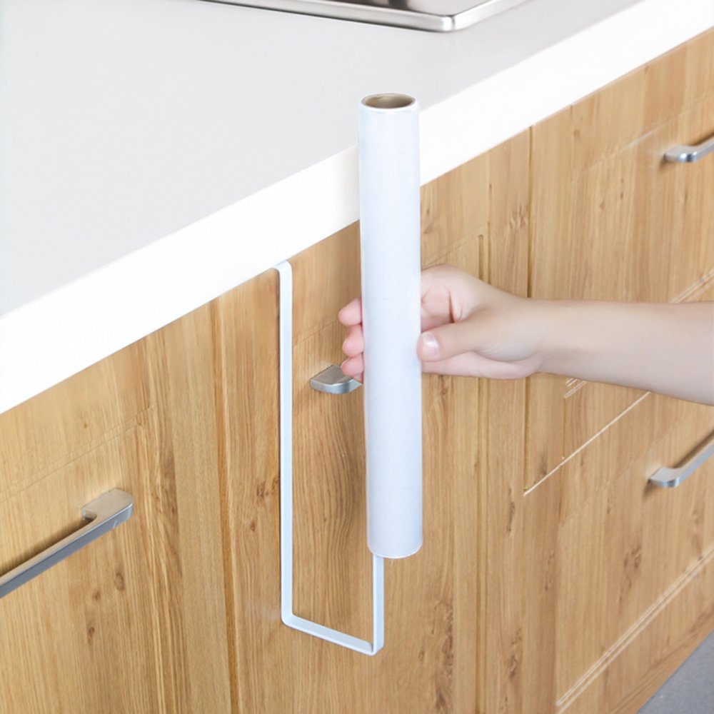 Kitchen Roll Holder Under Shelf Paper Towel Rack Over Door (2)