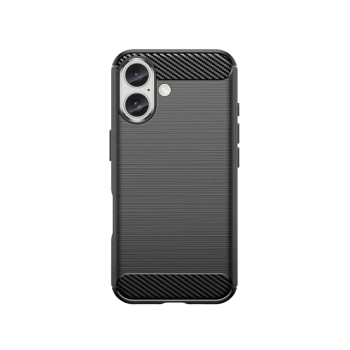 Apple iPhone 16 6.1'' Carbon Fiber TPU Protective Case Cover, Black