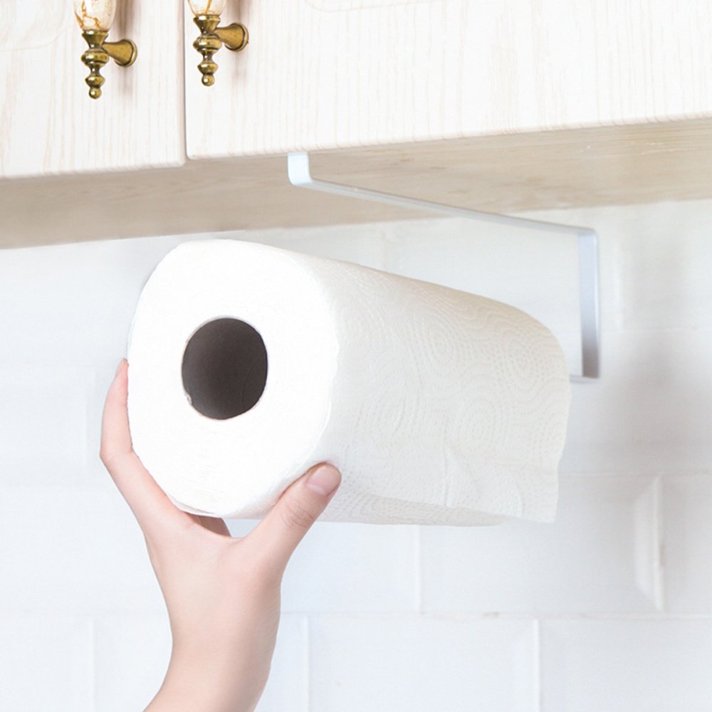 Kitchen Roll Holder Under Shelf Paper Towel Rack Over Door (1)