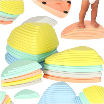 Balance Stepping Stones for Kids, 11-Piece Sensory Path for Balance Training, Pastel