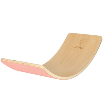 LULILO Ajlo Wooden Balance Board Exercises Fitness Felt, Pink