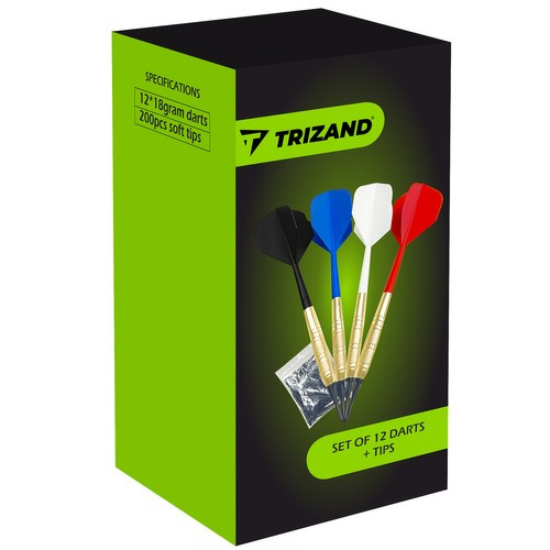 Trizand Soft Tip Darts Set, 12 Darts with 200 Replacement Tips 21658 (0)