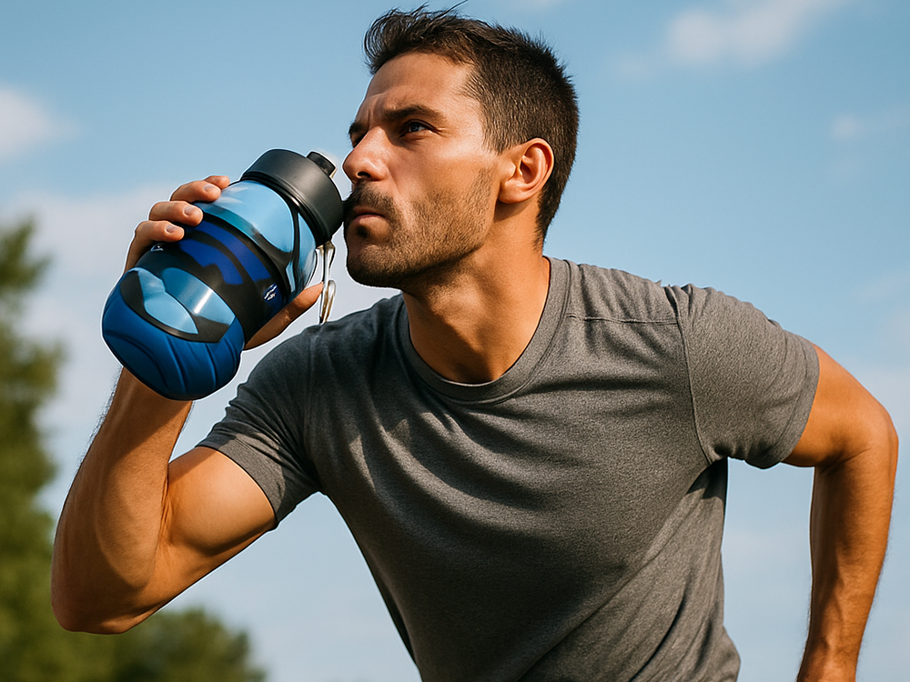 Collapsible Silicone Sports Water Bottle with Spout 500ml (1)