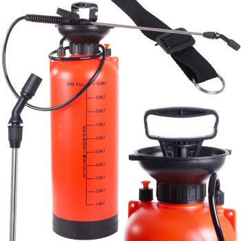 Hand pressure garden sprayer with long lance, 10L, orange