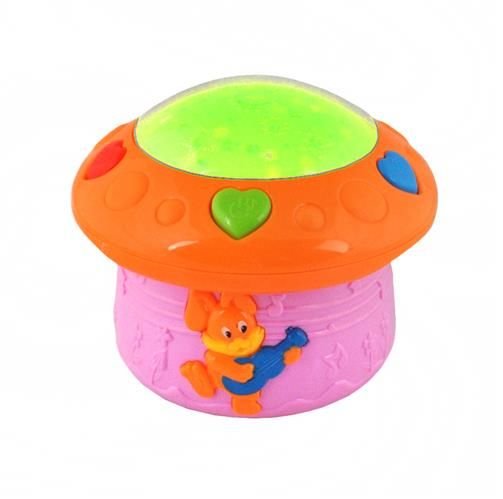 Starlight Lamp Projector Night Star Light Bedside Creative Rotating Music Box Ball, Pink (4)