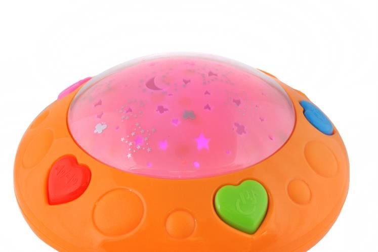 Starlight Lamp Projector Night Star Light Bedside Creative Rotating Music Box Ball, Pink (8)