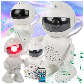 Astronaut Star Projector, Galaxy Night Light for Kids with Bluetooth Speaker and Remote, white