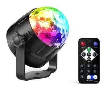 LED disco ball with sound sensor and remote control, RGB