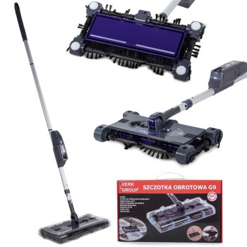 Cordless Electric Sweeper with Rotating Brushes for Hard Floors & Carpets